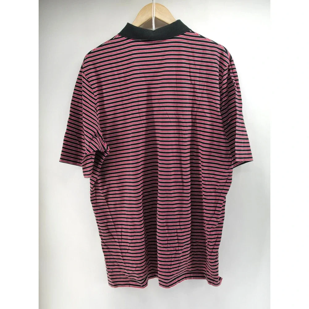 Ralph Lauren Polo Golf Shirt XL Red Black Pony Mens Striped